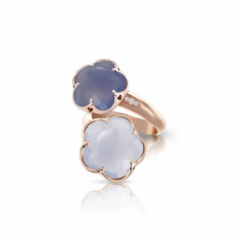 Pasquale Bruni Bon Ton slag chalcedon paars ring roodgoud met diamant - 15075R