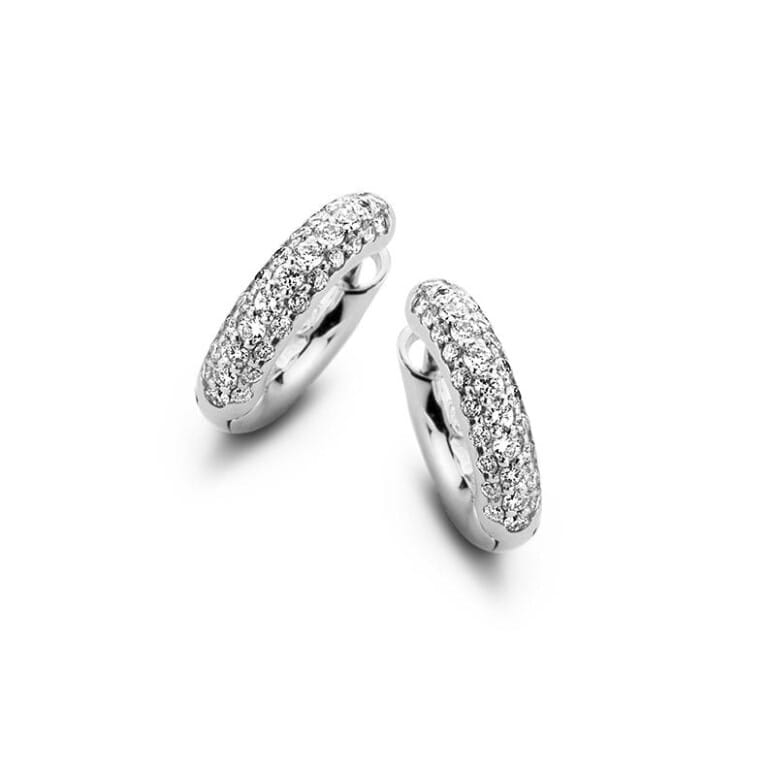 witgoud oorringen met diamant Schaap en Citroen Diamonds bol pave