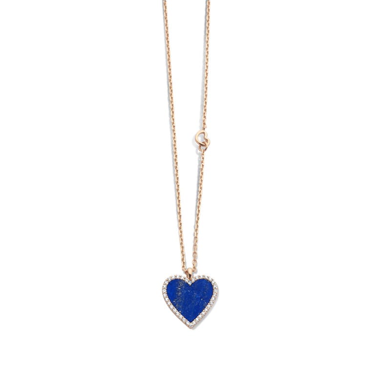 roodgoud collier met hanger met diamant Schaap en Citroen Diamonds hart