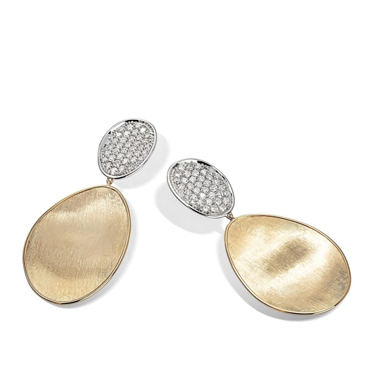 Marco Bicego Lunaria oorhangers geelgoud met diamant - OB1426-B