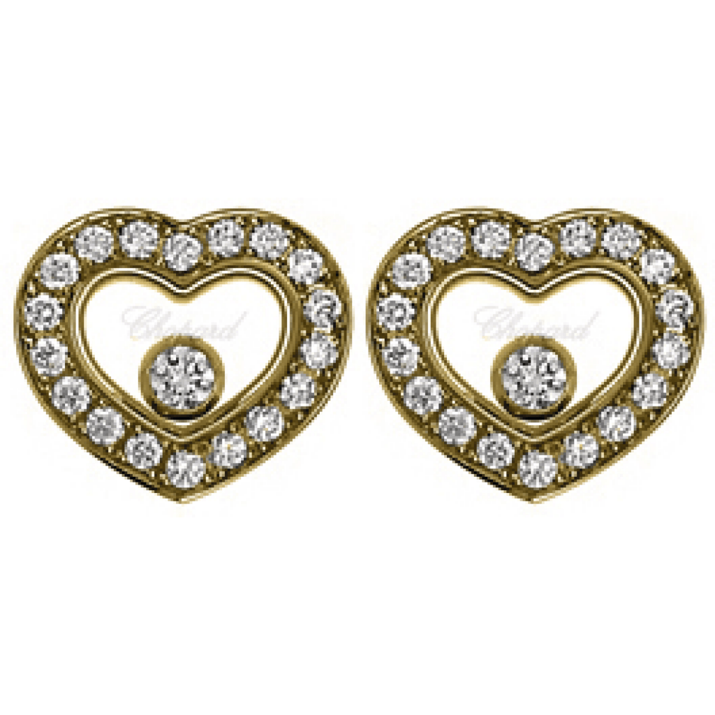 Chopard Happy Diamonds Icons Heart oorsieraad geelgoud met diamant - 83A054-0201 - #1 Chopard Happy Diamonds Icons Heart oorsieraad geelgoud met diamant - 83A054-0201 - #1