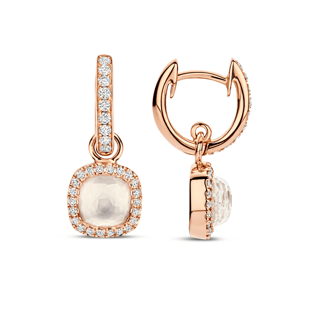 Tirisi Jewelry Milano Sweeties oorsieraad roodgoud met kwarts - TE9330WQP - #2 Tirisi Jewelry Milano Sweeties oorsieraad roodgoud met kwarts - TE9330WQP - #2