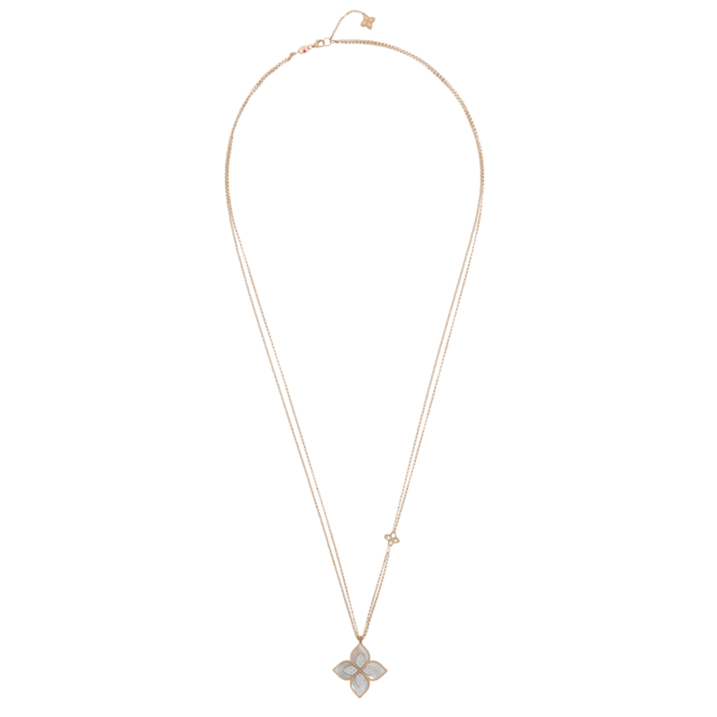 Roberto Coin Princess Flower collier roodgoud met diamant - ADV888CL1838_852 - #2 Roberto Coin Princess Flower collier roodgoud met diamant - ADV888CL1838_852 - #2
