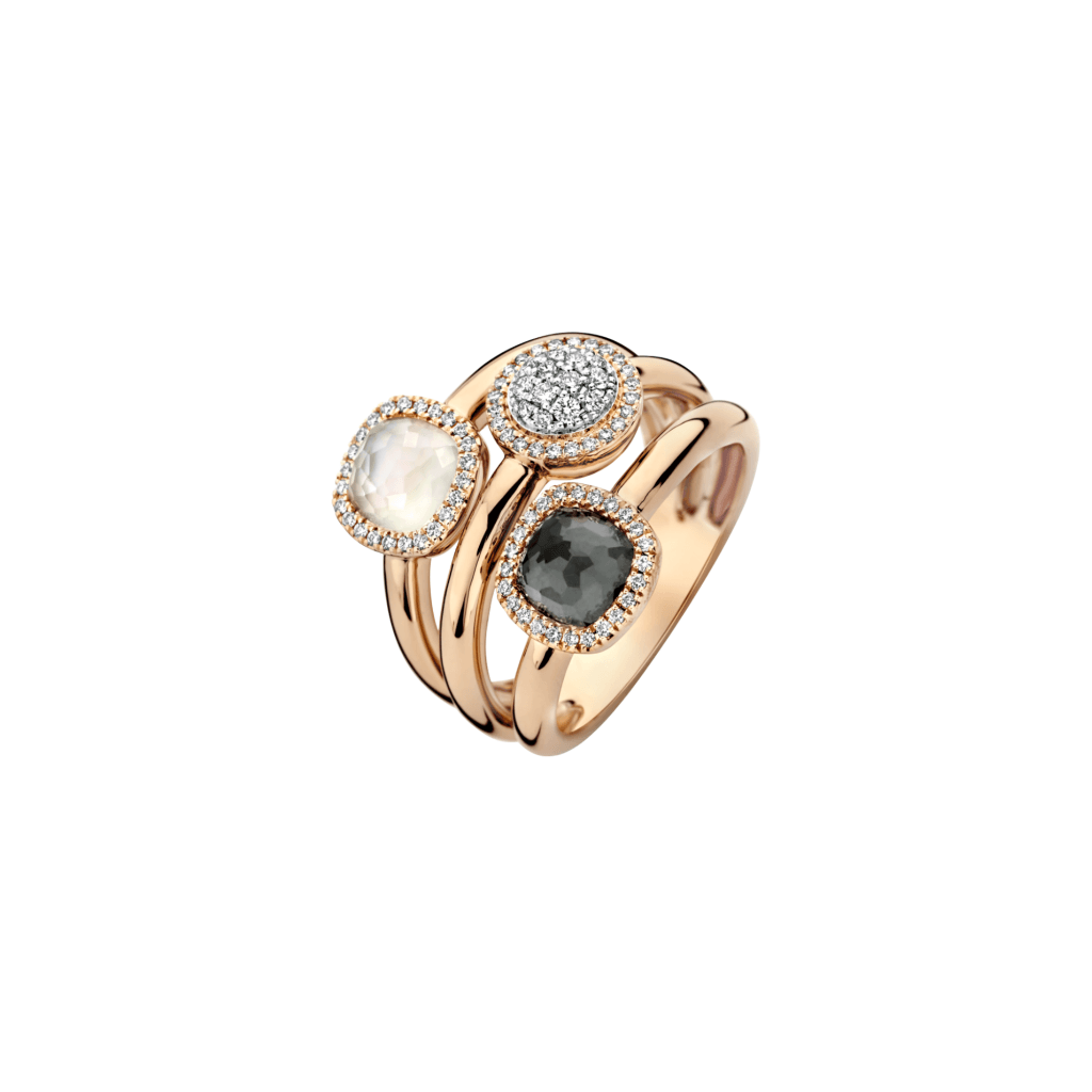 Tirisi Jewelry Milano Sweeties ring roodgoud met hematiet - TR9757WQ+HMP - #1 Tirisi Jewelry Milano Sweeties ring roodgoud met hematiet - TR9757WQ+HMP - #1