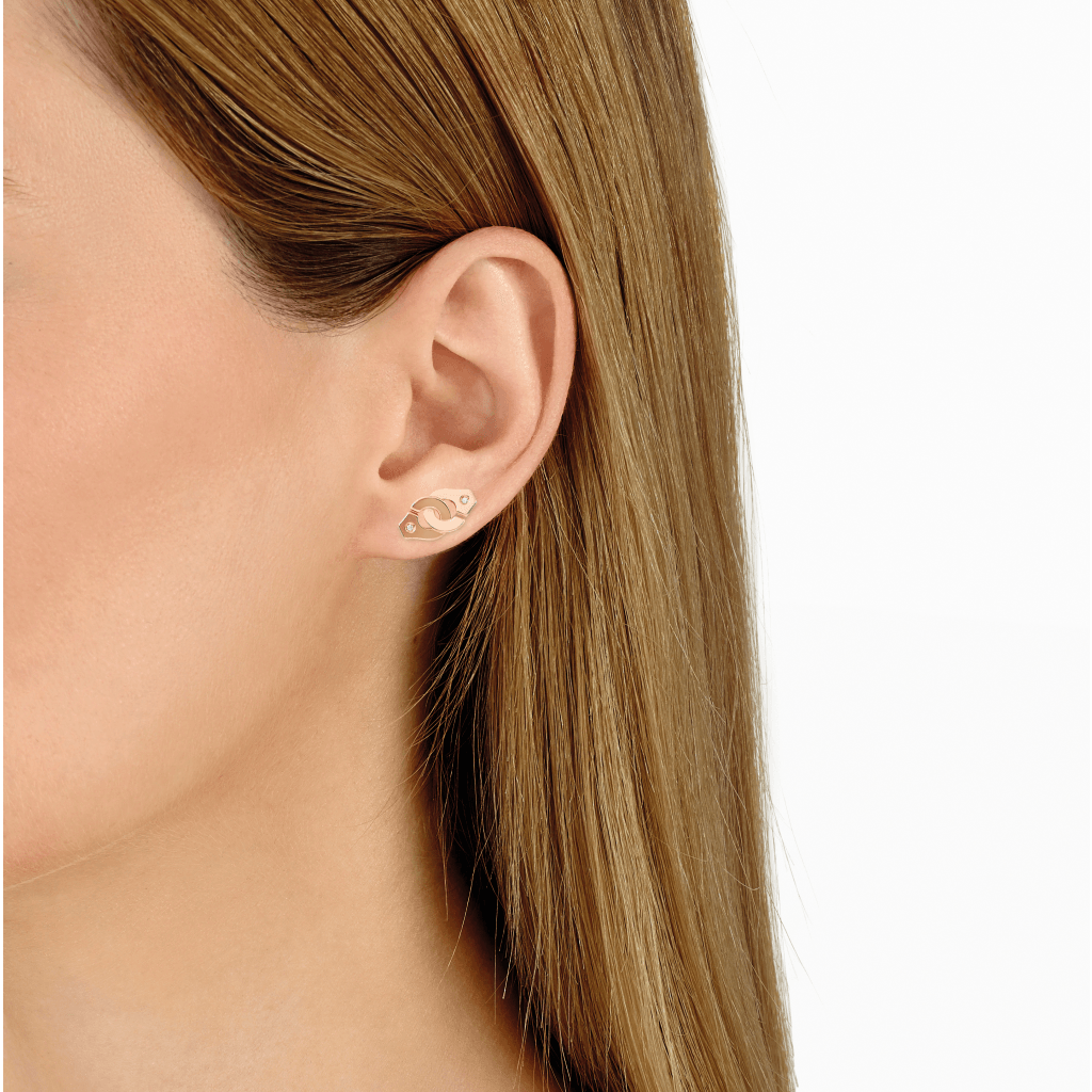 dinh van Menottes Dinh Van oorsieraad roodgoud met diamant - 867415U - #2 dinh van Menottes Dinh Van oorsieraad roodgoud met diamant - 867415U - #2