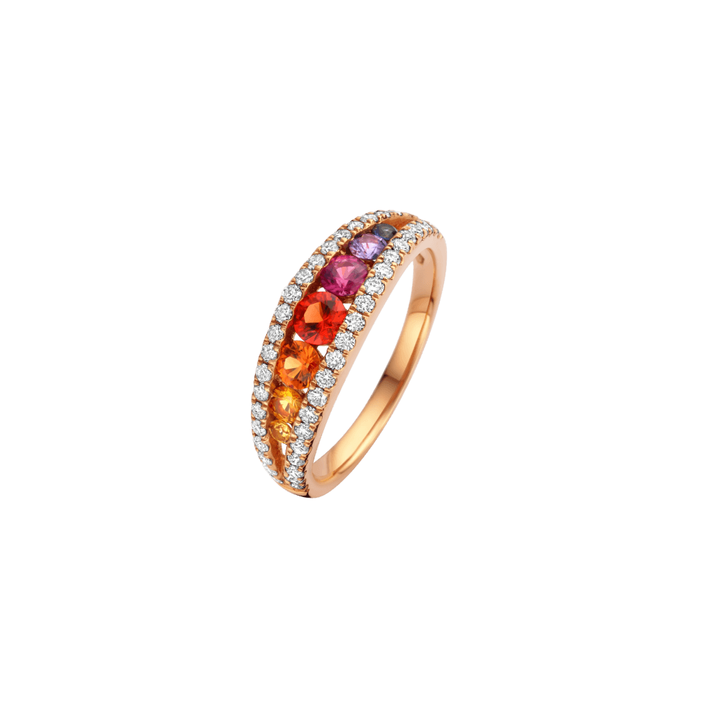 Schaap en Citroen Colours Rainbow ring roodgoud met saffier - #1 Schaap en Citroen Colours Rainbow ring roodgoud met saffier - #1
