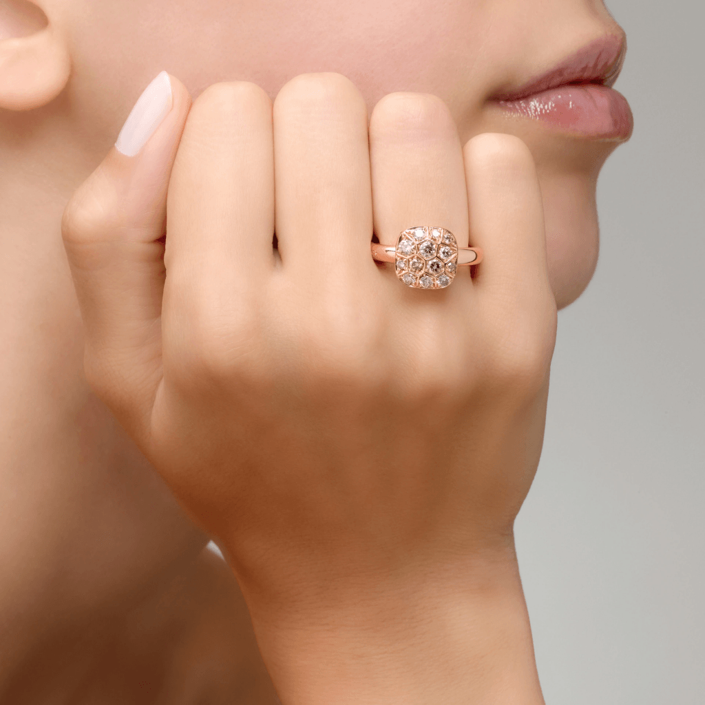 Pomellato Nudo Solitaire ring roodgoud met diamant - PAB7041 O6000 DBR00 - #6 Pomellato Nudo Solitaire ring roodgoud met diamant - PAB7041 O6000 DBR00 - #6