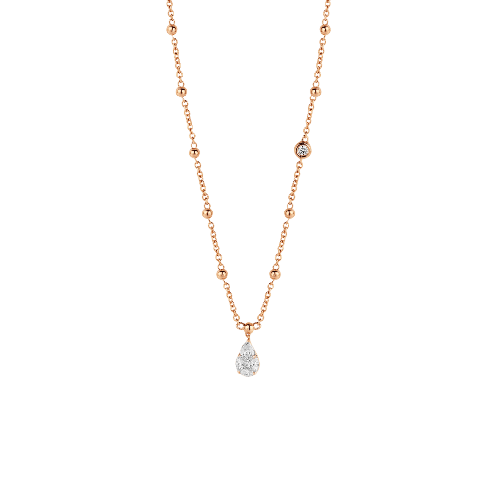 Schaap en Citroen Diamonds collier roodgoud met diamant - #1 Schaap en Citroen Diamonds collier roodgoud met diamant - #1