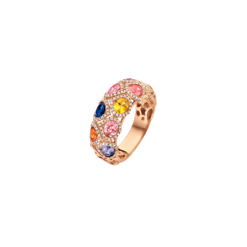 Schaap en Citroen Colours Rainbow ring roodgoud met saffier - #2 Schaap en Citroen Colours Rainbow ring roodgoud met saffier - #2