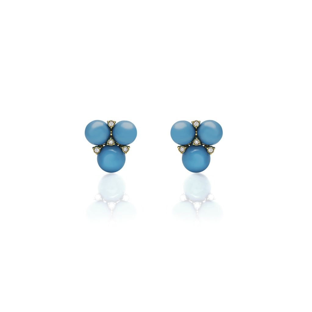 Chantecler Cherie oorsieraad geelgoud met turquoise - 42395 - #2 Chantecler Cherie oorsieraad geelgoud met turquoise - 42395 - #2