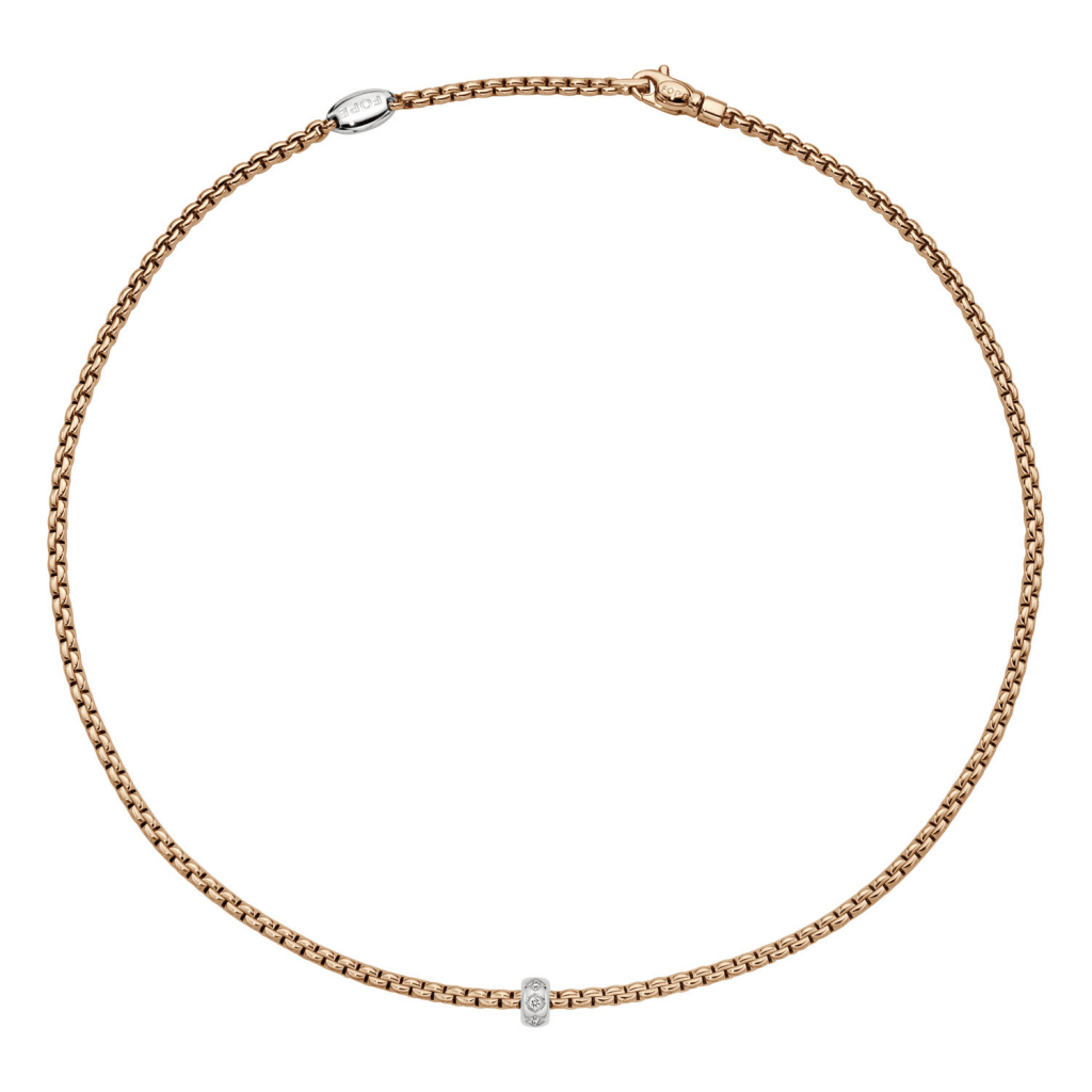 FOPE Eka collier roodgoud met diamant - 73101CX_BB_R_XBX_043 - #1 FOPE Eka collier roodgoud met diamant - 73101CX_BB_R_XBX_043 - #1