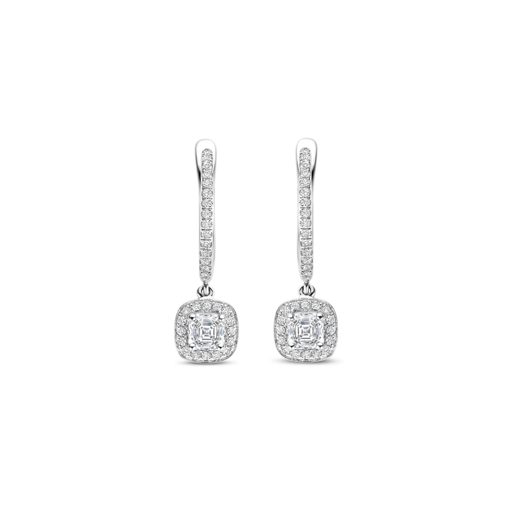 Royal Asscher 74 Collection Entourage Pave oorsieraad witgoud - E.74.1289.RAC.WG.11 HRD - #4 Royal Asscher 74 Collection Entourage Pave oorsieraad witgoud - E.74.1289.RAC.WG.11 HRD - #4