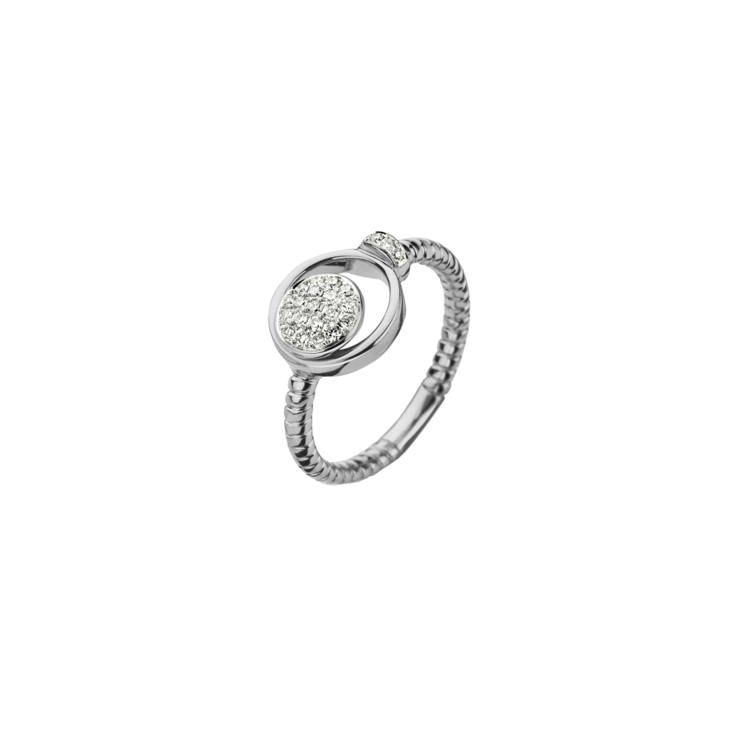 Tirisi Jewelry Amsterdam Wangle ring witgoud met diamant - TR1129DW - #1 Tirisi Jewelry Amsterdam Wangle ring witgoud met diamant - TR1129DW - #1