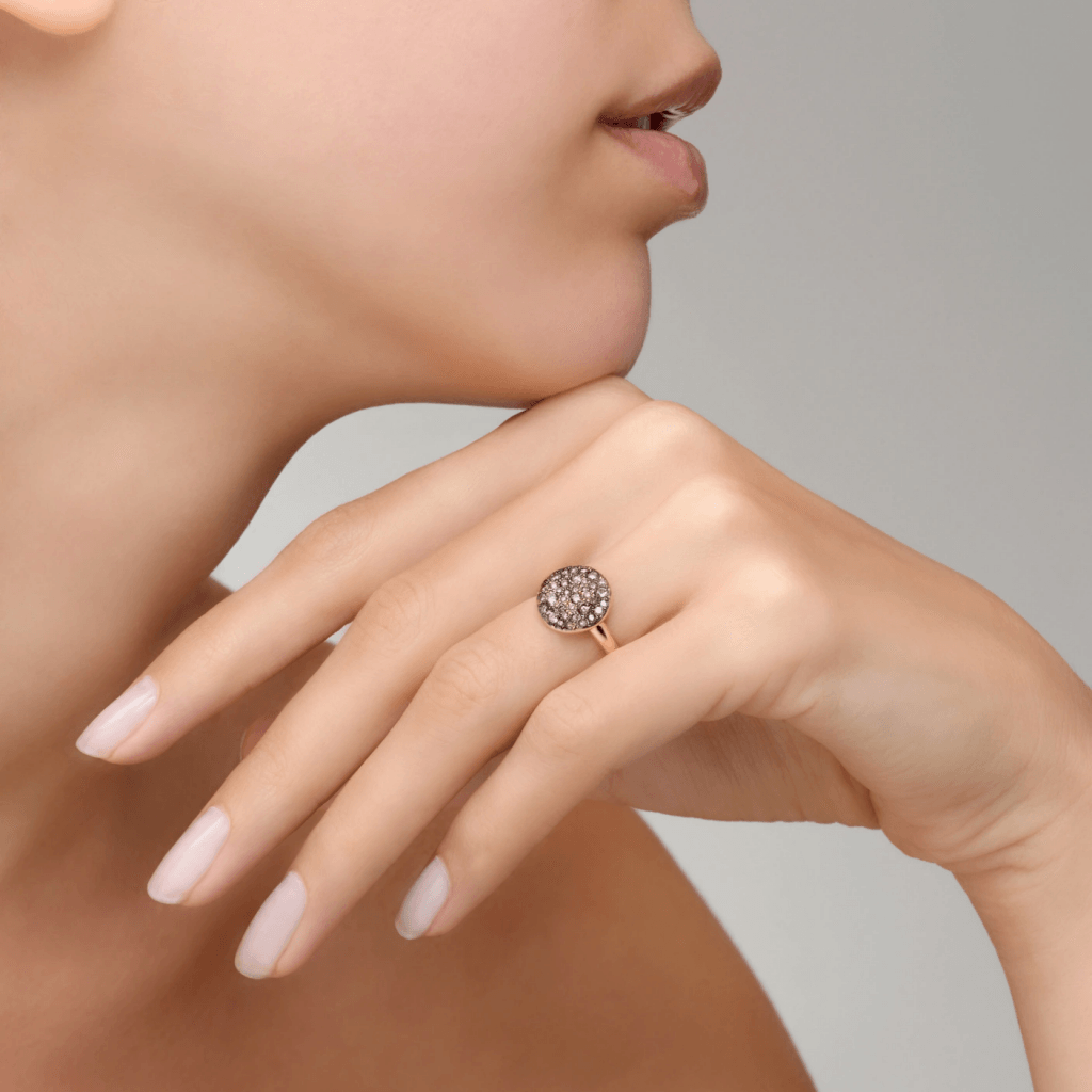 Pomellato Sabbia ring roodgoud met diamant - PAB2040 O7000 DBR00 - #5 Pomellato Sabbia ring roodgoud met diamant - PAB2040 O7000 DBR00 - #5
