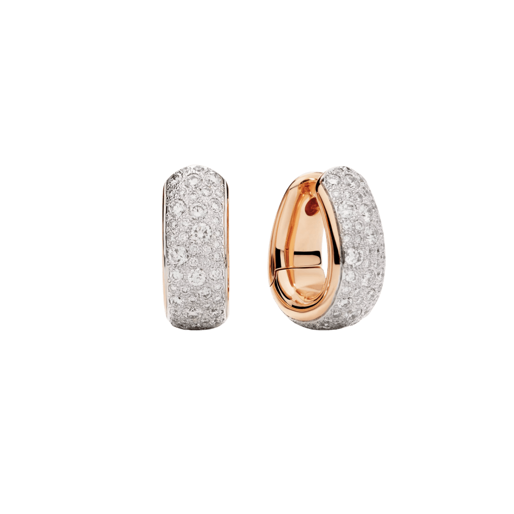 Pomellato Iconica oorsieraad roodgoud met diamant - POB7122 O7WHR DB000 - #1 Pomellato Iconica oorsieraad roodgoud met diamant - POB7122 O7WHR DB000 - #1