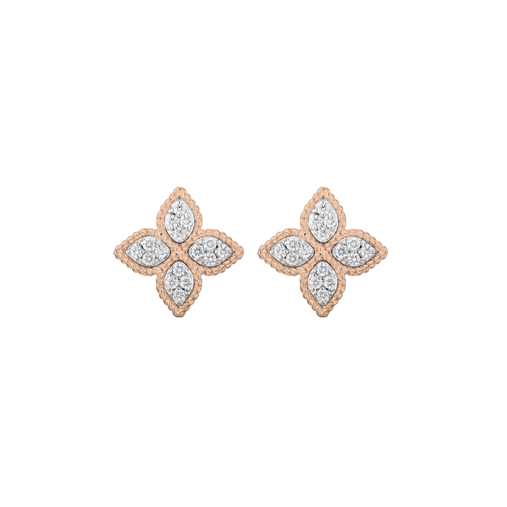 Roberto Coin Princess Flower oorsieraad roodgoud met diamant - ADR777EA0639 - #1 Roberto Coin Princess Flower oorsieraad roodgoud met diamant - ADR777EA0639 - #1