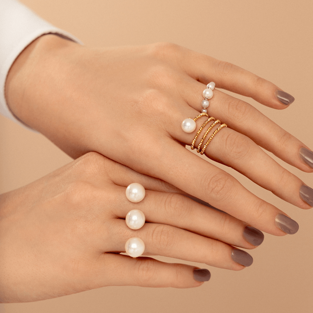 Yana Nesper Open Mind ring geelgoud met parel - OM24 - #2 Yana Nesper Open Mind ring geelgoud met parel - OM24 - #2
