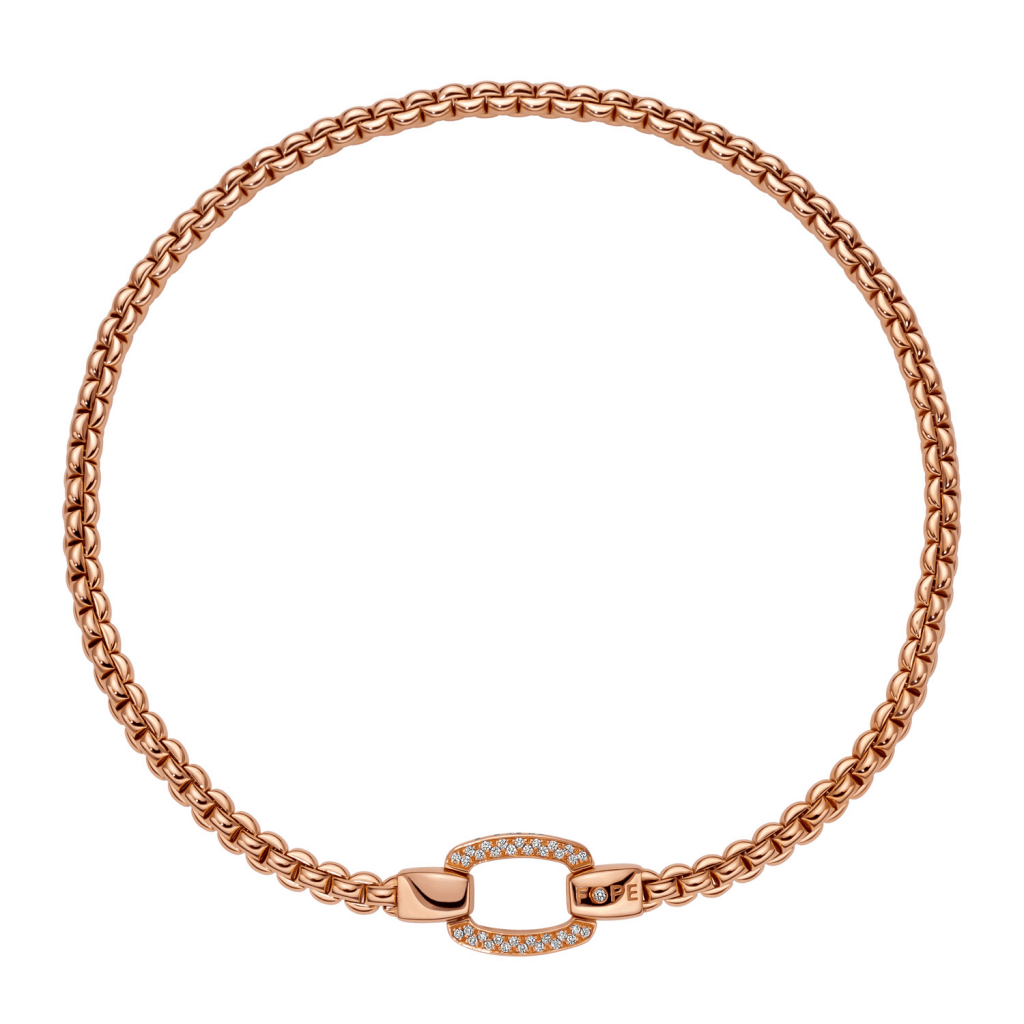 FOPE Eka collier roodgoud met diamant - 08F10CX_PB_R_XRX_039 - #1 FOPE Eka collier roodgoud met diamant - 08F10CX_PB_R_XRX_039 - #1