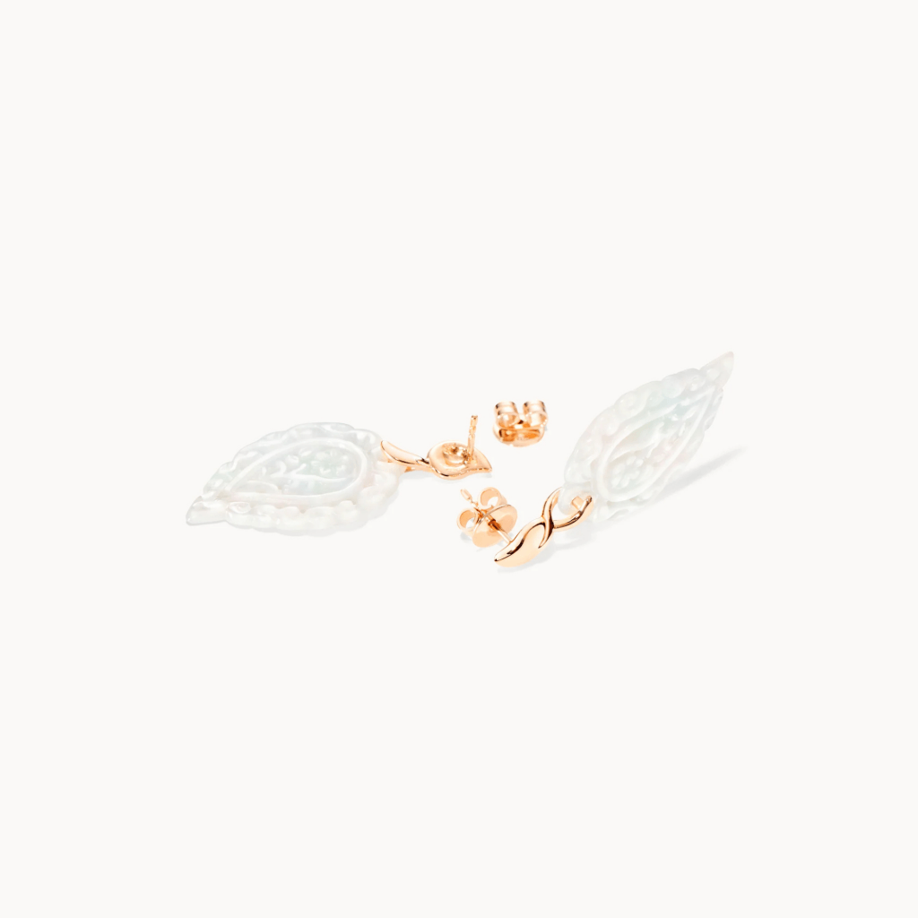 Tamara Comolli India Leaf oorsieraad roodgoud met parelmoer - E-IND-MPw-rg - #3 Tamara Comolli India Leaf oorsieraad roodgoud met parelmoer - E-IND-MPw-rg - #3