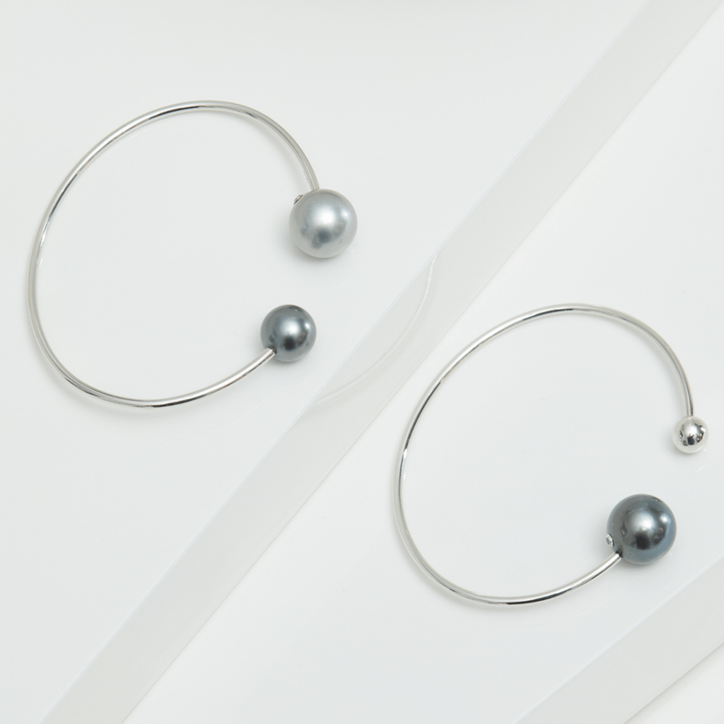 Yana Nesper Open Mind armband witgoud met parel - OM11 - #3 Yana Nesper Open Mind armband witgoud met parel - OM11 - #3