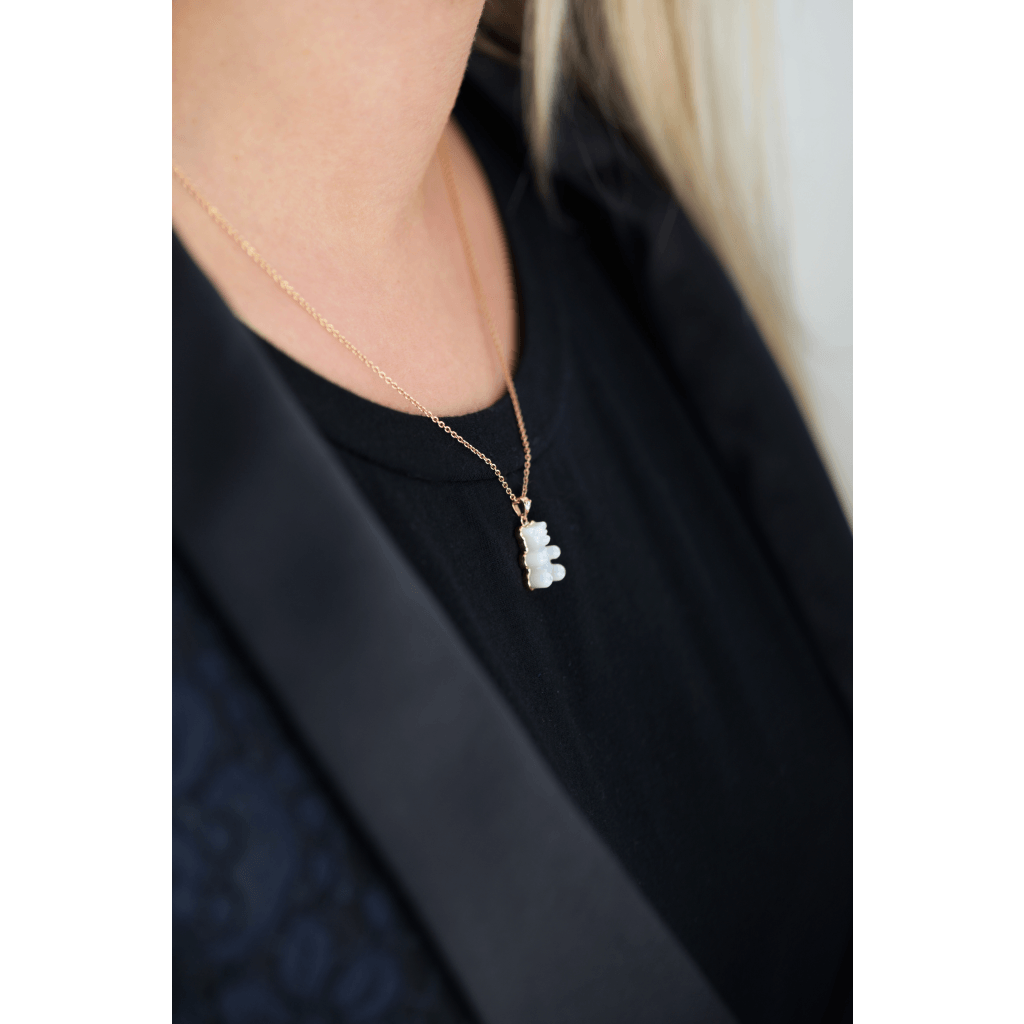 Gemmy Bear Colours hanger roodgoud met diamant - Gb MOP - #3 Gemmy Bear Colours hanger roodgoud met diamant - Gb MOP - #3
