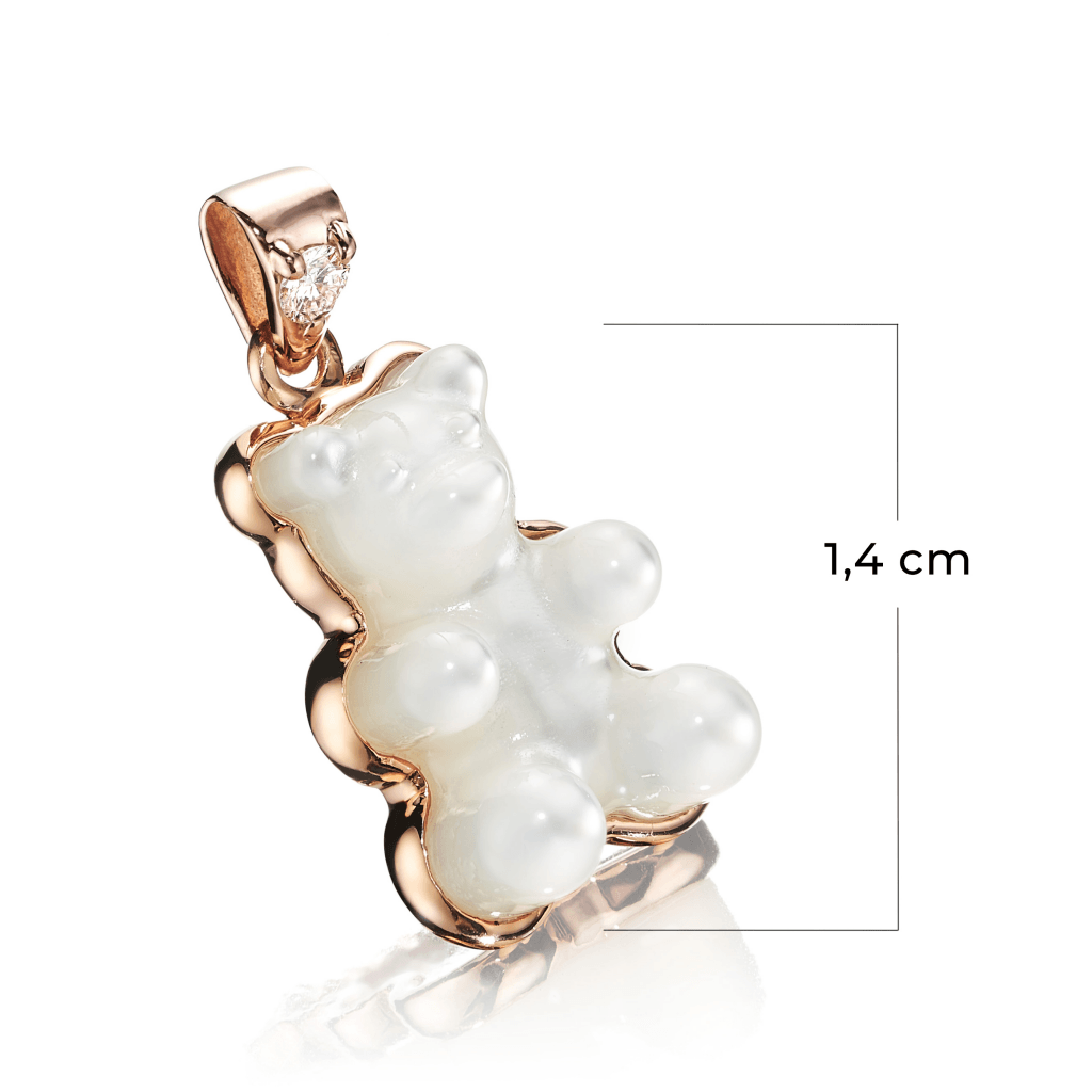Gemmy Bear Colours hanger roodgoud met diamant - Gb MOP - #2 Gemmy Bear Colours hanger roodgoud met diamant - Gb MOP - #2