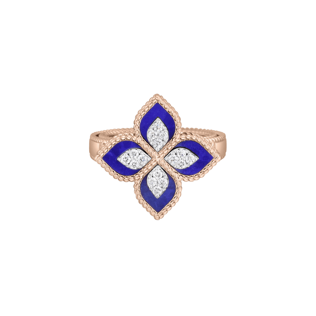 Roberto Coin Princess Flower ring roodgoud met lapis lazuli - ADV888RI1837_04 - #3 Roberto Coin Princess Flower ring roodgoud met lapis lazuli - ADV888RI1837_04 - #3