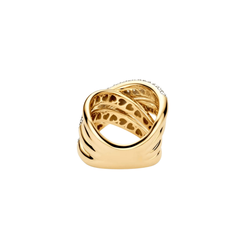 Tirisi Jewelry Amsterdam Due ring geelgoud met diamant - TR9771D(2T) - #4 Tirisi Jewelry Amsterdam Due ring geelgoud met diamant - TR9771D(2T) - #4