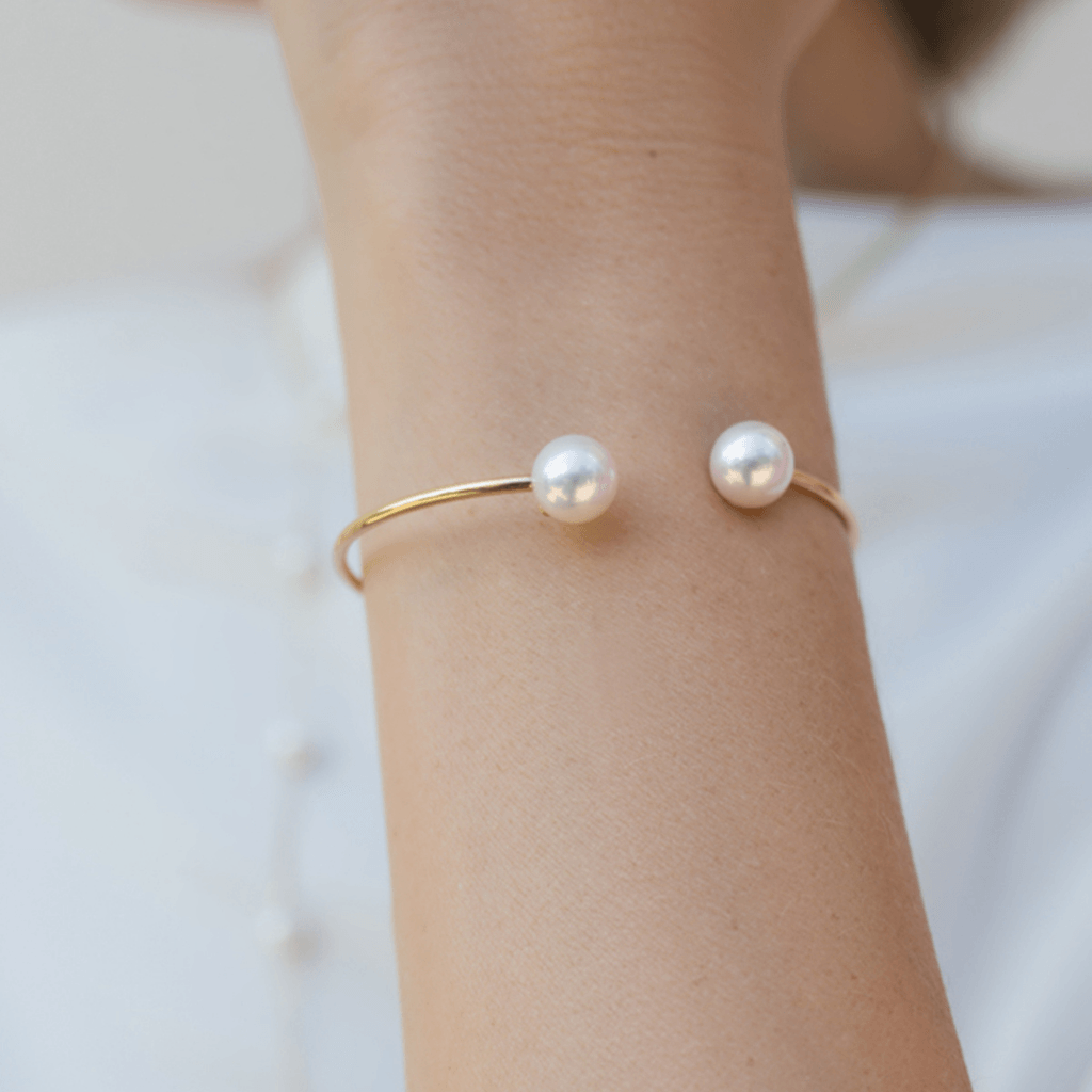 Yana Nesper Open Mind armband geelgoud met parel - OM10 - #2 Yana Nesper Open Mind armband geelgoud met parel - OM10 - #2