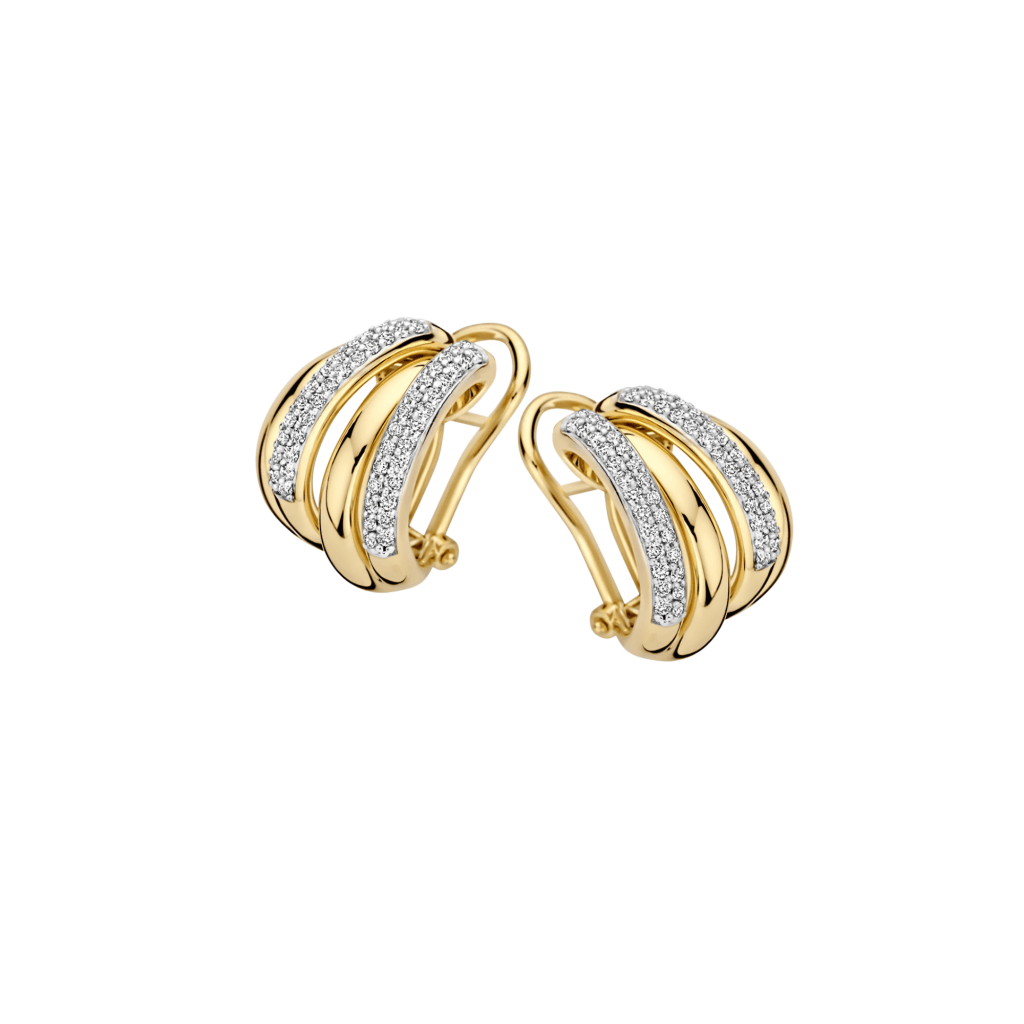 Tirisi Jewelry Amsterdam Due oorsieraad geelgoud - TE7163D(2T) - #1 Tirisi Jewelry Amsterdam Due oorsieraad geelgoud - TE7163D(2T) - #1