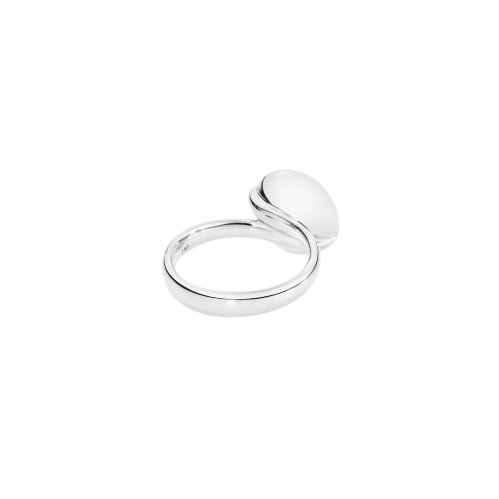 Tamara Comolli Bouton ring witgoud met maansteen - R-BOU-l-MoGr-wg - #4 Tamara Comolli Bouton ring witgoud met maansteen - R-BOU-l-MoGr-wg - #4