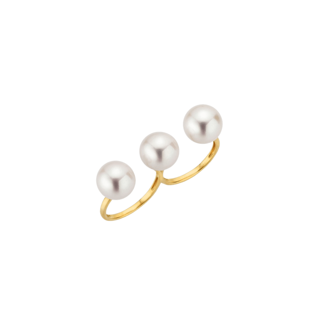 Yana Nesper Open Mind ring geelgoud met parel - OM24 - #1 Yana Nesper Open Mind ring geelgoud met parel - OM24 - #1
