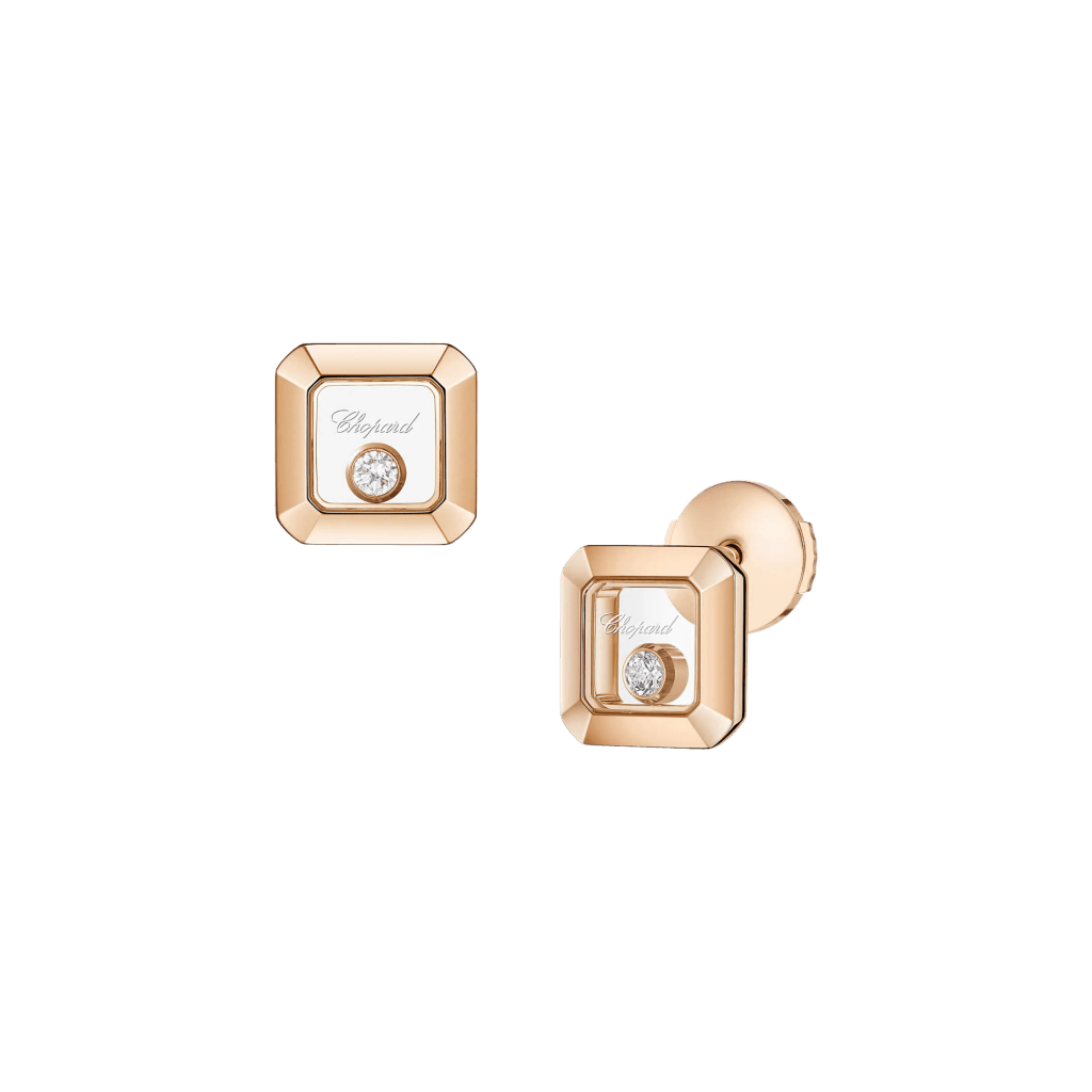 Chopard Happy Diamonds Icons Square oorsieraad roodgoud met diamant - 83A114-5001 - #2 Chopard Happy Diamonds Icons Square oorsieraad roodgoud met diamant - 83A114-5001 - #2