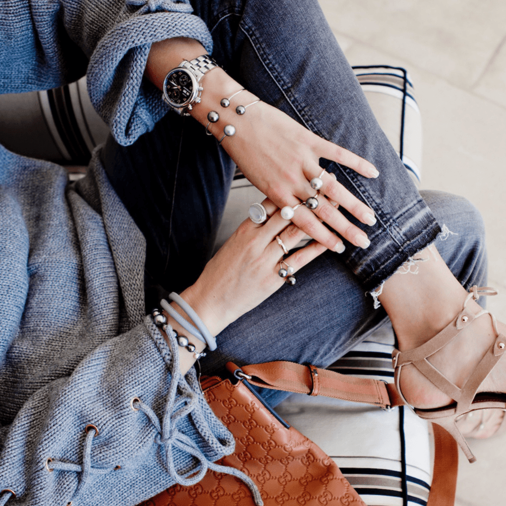 Yana Nesper Open Mind armband witgoud met parel - OM11 - #4 Yana Nesper Open Mind armband witgoud met parel - OM11 - #4
