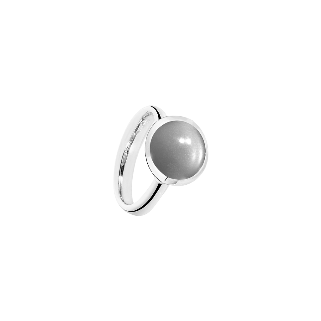 Tamara Comolli Bouton ring witgoud met maansteen - R-BOU-l-MoGr-wg - #1 Tamara Comolli Bouton ring witgoud met maansteen - R-BOU-l-MoGr-wg - #1