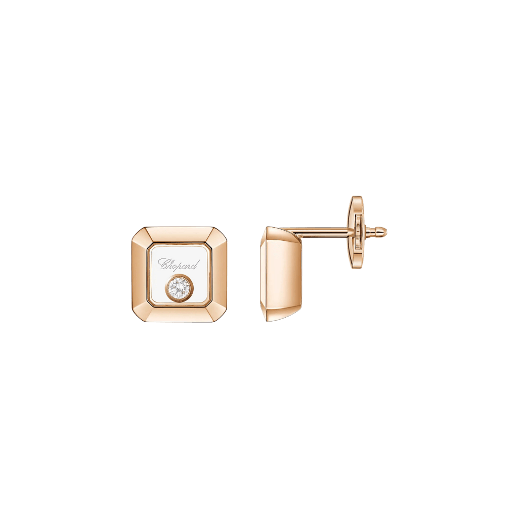 Chopard Happy Diamonds Icons Square oorsieraad roodgoud met diamant - 83A114-5001 - #3 Chopard Happy Diamonds Icons Square oorsieraad roodgoud met diamant - 83A114-5001 - #3