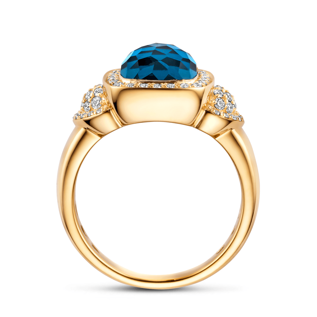 Tirisi Jewelry Milano Tre ring geelgoud met chalcedoon - TR9819LBT - #3 Tirisi Jewelry Milano Tre ring geelgoud met chalcedoon - TR9819LBT - #3
