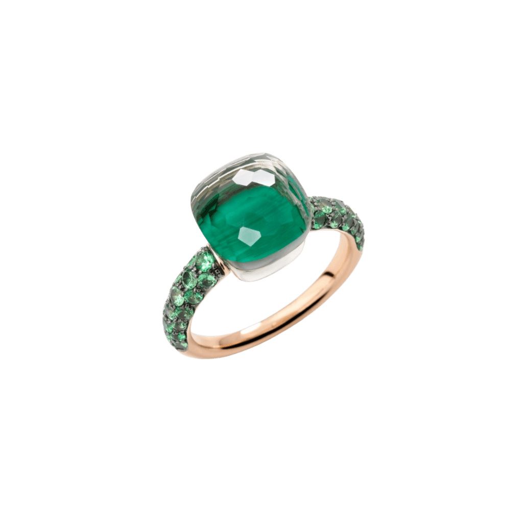 Pomellato Nudo ring roodgoud met malachiet - PAB9040 O6BKR TZMPA - #1 Pomellato Nudo ring roodgoud met malachiet - PAB9040 O6BKR TZMPA - #1
