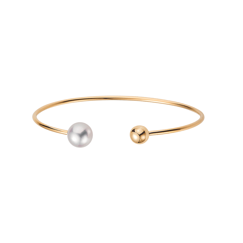 Yana Nesper Open Mind armband geelgoud met parel - OM12 - #1 Yana Nesper Open Mind armband geelgoud met parel - OM12 - #1