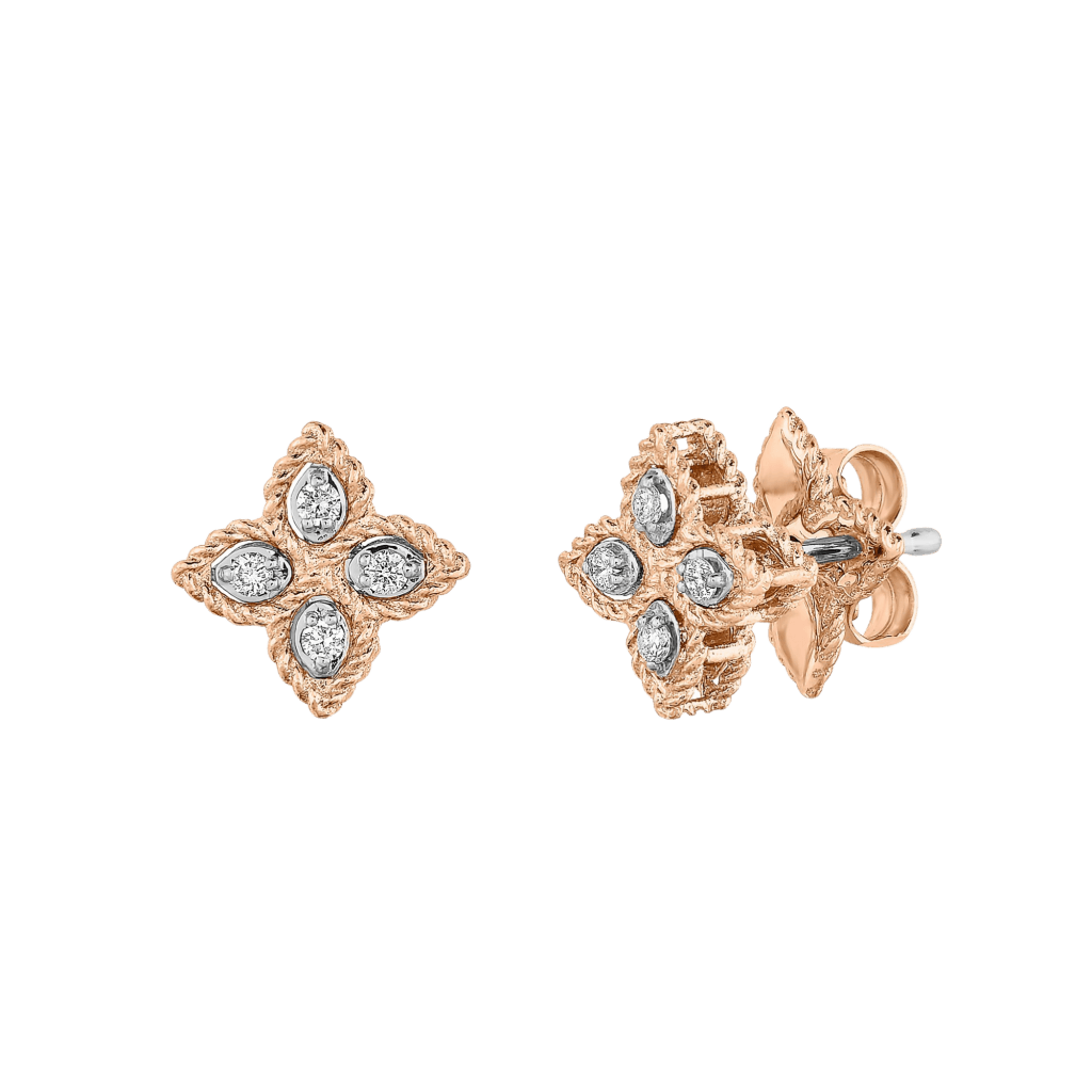 Roberto Coin Princess Flower oorsieraad roodgoud met diamant - ADR777EA0641 - #1 Roberto Coin Princess Flower oorsieraad roodgoud met diamant - ADR777EA0641 - #1