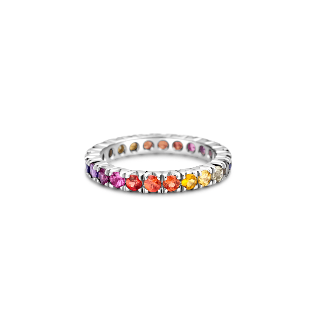 Schaap en Citroen Colours Rainbow ring witgoud met saffier - #5 Schaap en Citroen Colours Rainbow ring witgoud met saffier - #5