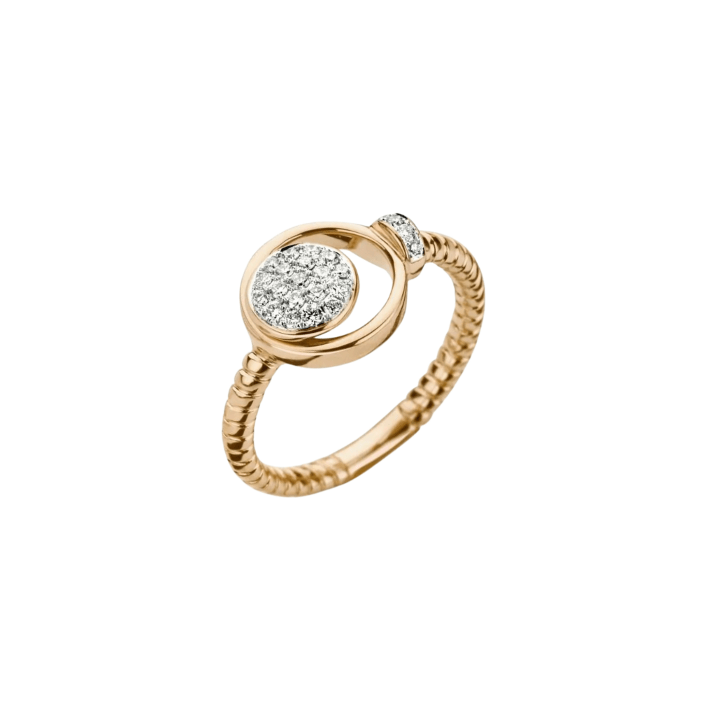 Tirisi Jewelry Amsterdam Wangle ring geelgoud met diamant - TR1129D(2T) - #3 Tirisi Jewelry Amsterdam Wangle ring geelgoud met diamant - TR1129D(2T) - #3