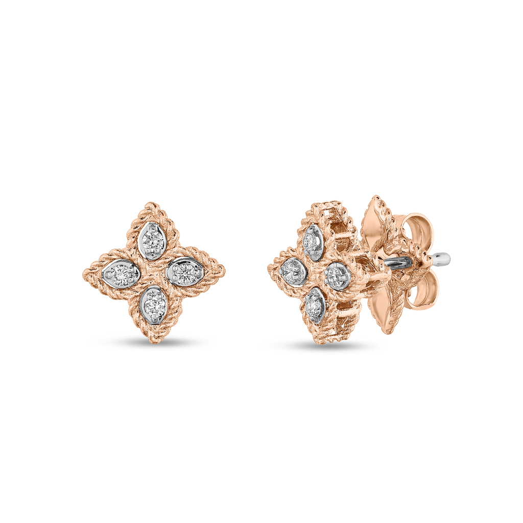 Roberto Coin Princess Flower oorsieraad roodgoud met diamant - ADR777EA0641 - #4 Roberto Coin Princess Flower oorsieraad roodgoud met diamant - ADR777EA0641 - #4