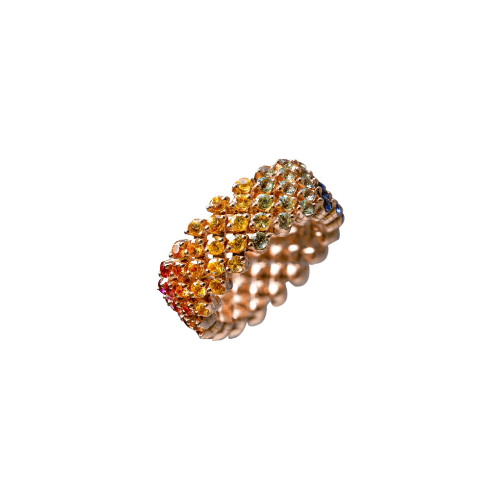 Serafino Consoli Brevetto Classic ring roodgoud met saffier - RMS5F4RG RAINBOW - #3 Serafino Consoli Brevetto Classic ring roodgoud met saffier - RMS5F4RG RAINBOW - #3