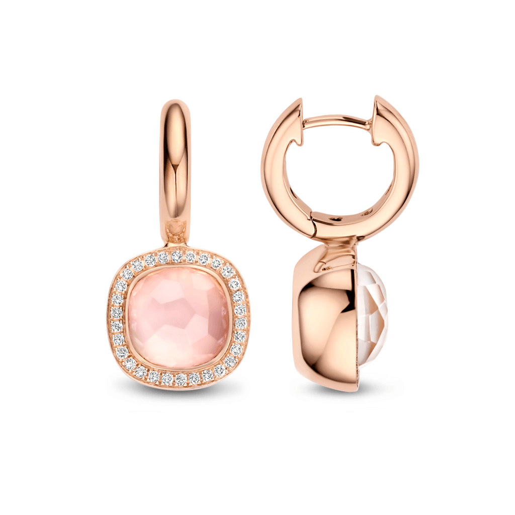 Tirisi Jewelry Milano Due oorsieraad roodgoud met diamant - TE9217PQP - #3 Tirisi Jewelry Milano Due oorsieraad roodgoud met diamant - TE9217PQP - #3