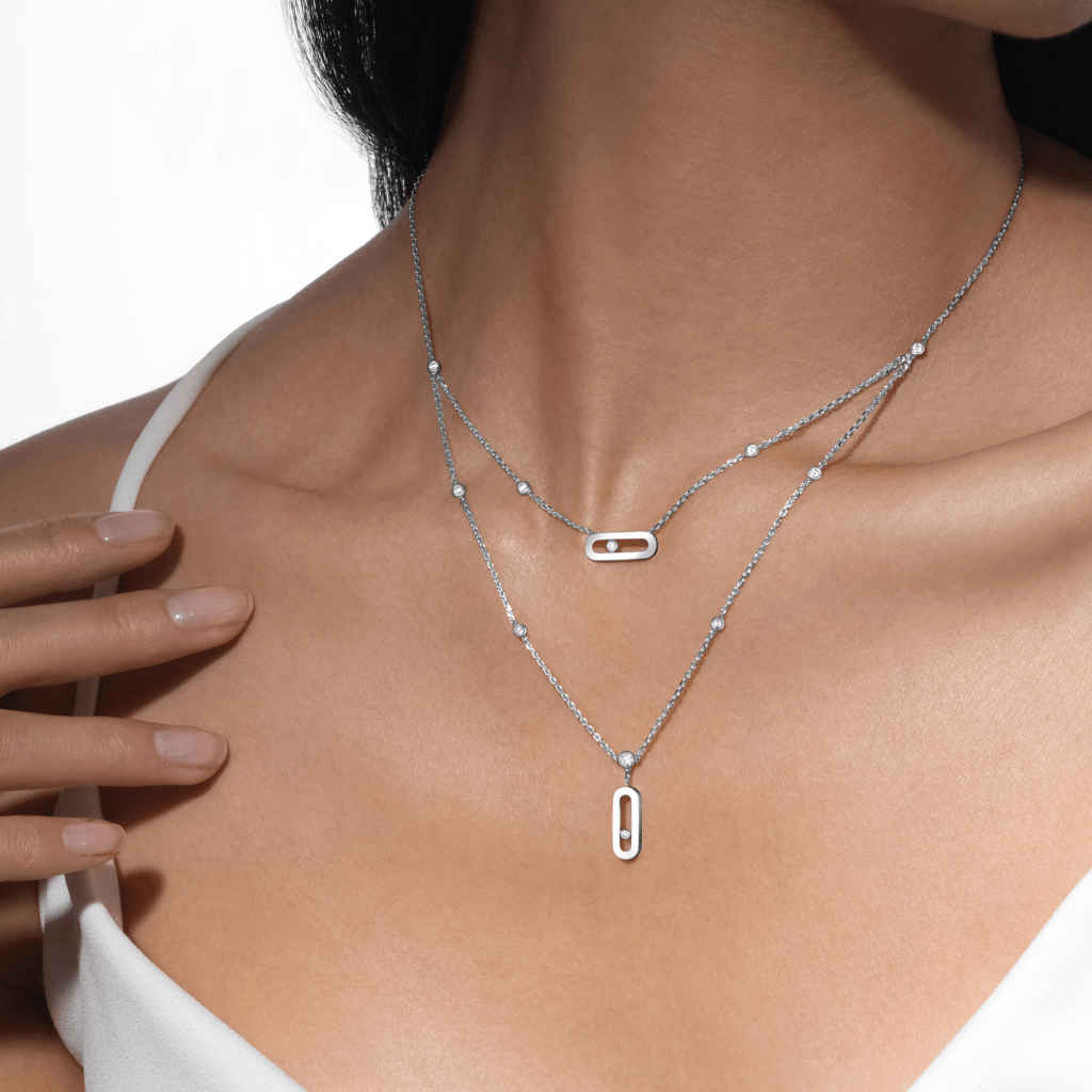 Messika Move Uno collier witgoud met diamant - 8852-WG - #2 Messika Move Uno collier witgoud met diamant - 8852-WG - #2