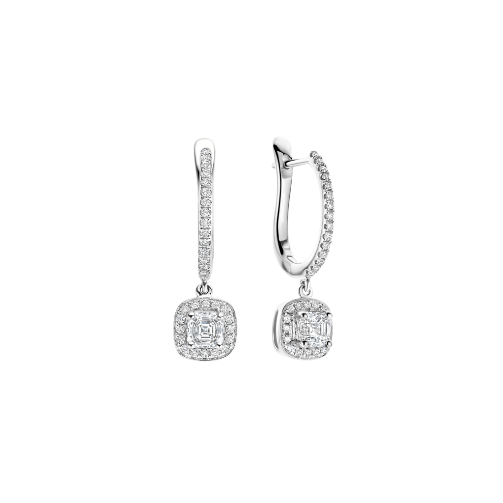 Royal Asscher 74 Collection Entourage Pave oorsieraad witgoud - E.74.1289.RAC.WG.11 HRD - #1 Royal Asscher 74 Collection Entourage Pave oorsieraad witgoud - E.74.1289.RAC.WG.11 HRD - #1