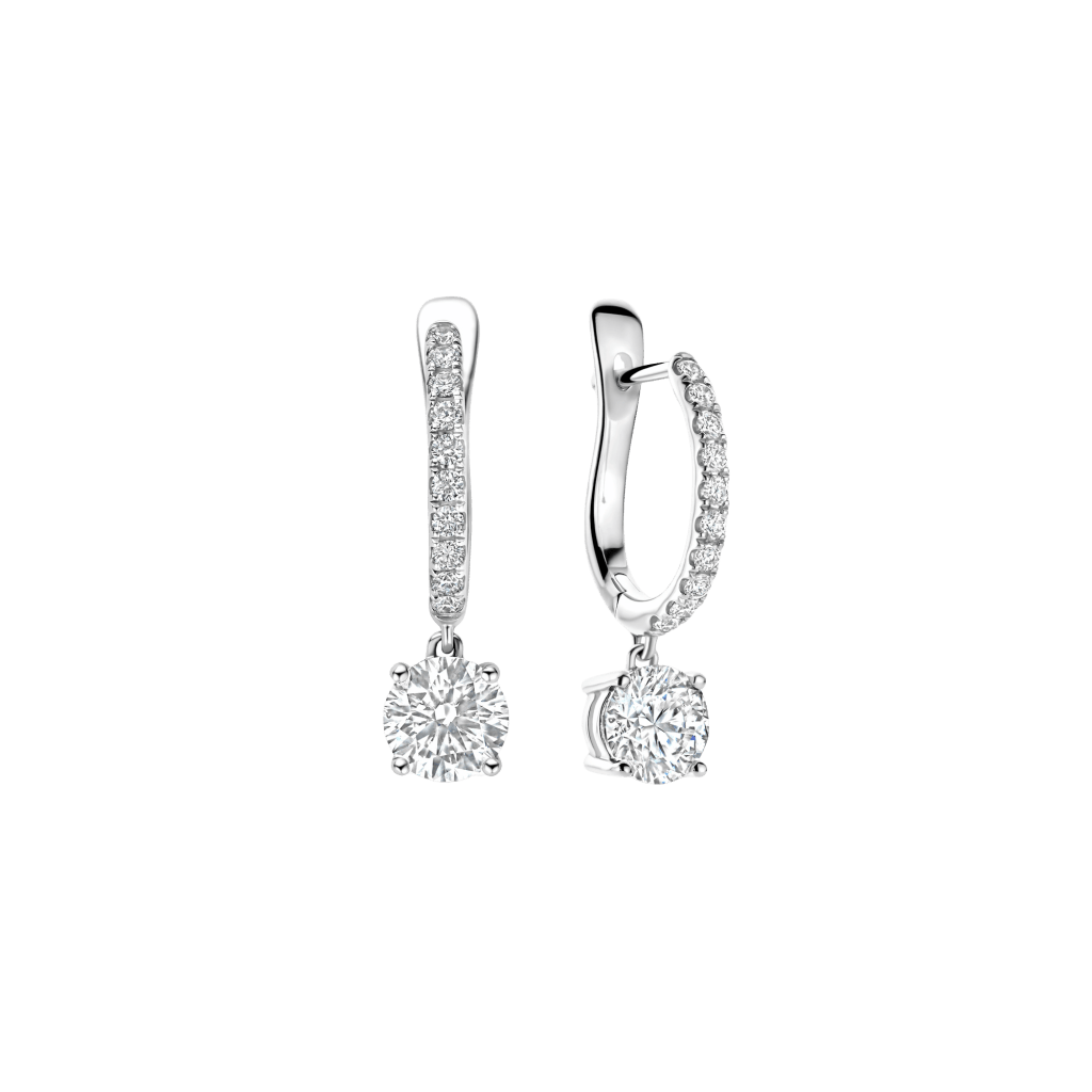 Royal Asscher Rose oorsieraad witgoud met diamant - E.222.RAB.18WG.1 GIA - #1 Royal Asscher Rose oorsieraad witgoud met diamant - E.222.RAB.18WG.1 GIA - #1