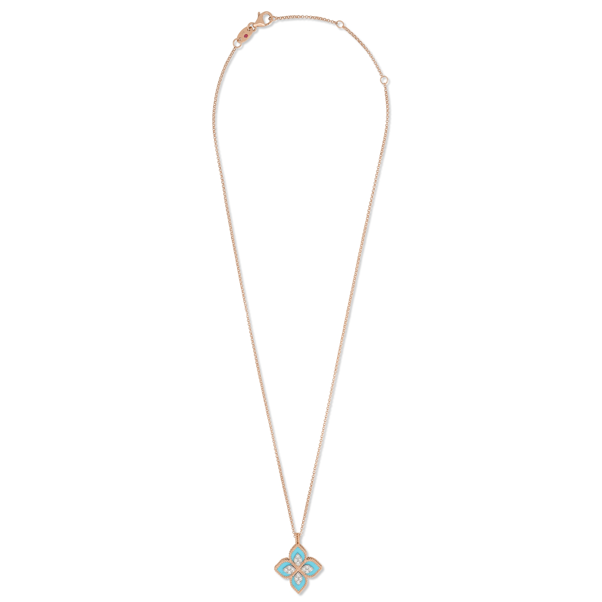 Roberto Coin Princess Flower collier roodgoud met diamant - ADV888CL1837_03 - #4 Roberto Coin Princess Flower collier roodgoud met diamant - ADV888CL1837_03 - #4