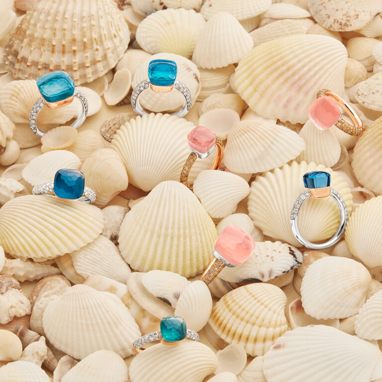 Pomellato Nudo ring rosé/wit goud met diamant - PAC0040 O6WHR B0TTU - #6 Pomellato Nudo ring rosé/wit goud met diamant - PAC0040 O6WHR B0TTU - #6